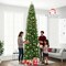 Slim 12 Ft Artificial Pre-Lit Xmas Tree with 2840 Branch Tips and 1000 LED Lights Foldable Metal Base